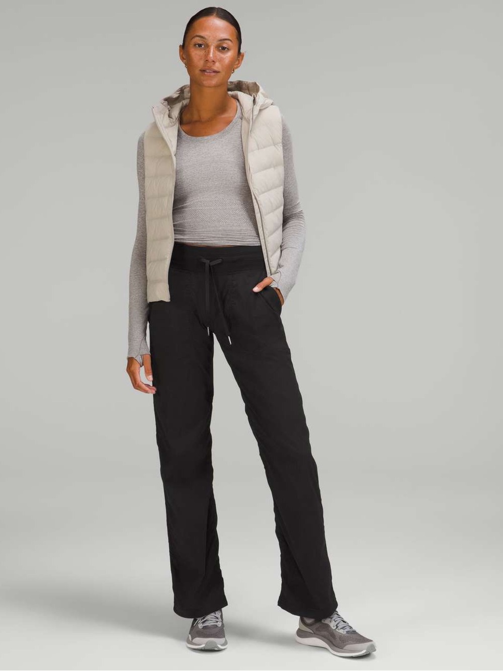 Lululemon Dance Studio Mid-Rise Full Length Pant Black Unlined Drawstring